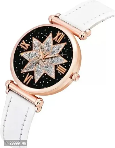 Fashionable Black Dial Genuine Leather Analog Watch For Women-thumb3