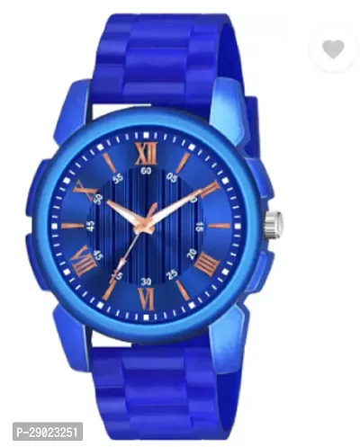 Stylish Blue PU Analog Watches For Men-thumb0