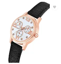 Fashionable White Dial Genuine Leather Analog Watch For Women-thumb1