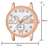 Fashionable White Dial Genuine Leather Analog Watch For Women-thumb2