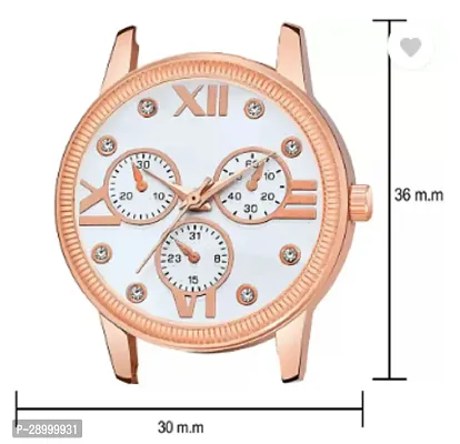 Fashionable White Dial Genuine Leather Analog Watch For Women-thumb3