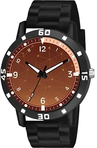 Stylish Black PU Analog Watches For Men-thumb1