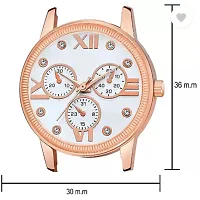 Fashionable White Dial Genuine Leather Analog Watch For Women-thumb2