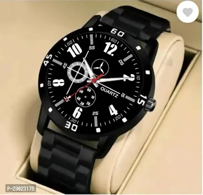 Stylish Black PU Analog Watches For Men-thumb0