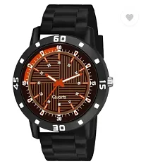 Stylish Black PU Analog Watches For Men-thumb1