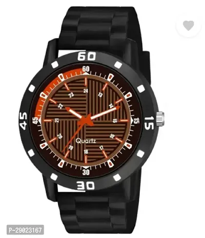 Stylish Black PU Analog Watches For Men-thumb2