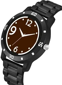 Stylish PU Brown Analog Watch For Men-thumb2