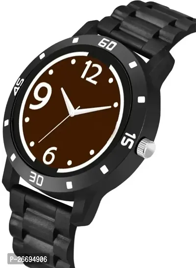 Stylish PU Brown Analog Watch For Men-thumb3