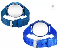 Modern Blue PU Analog Watches For Couple Pack Of 2-thumb2