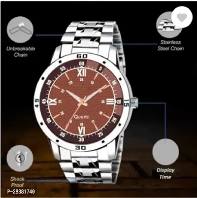 Stylish Metal Analog Watch With Bracelet For Men-thumb5