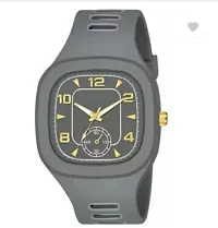 Stylish Grey PU Analog Watches For Men-thumb1