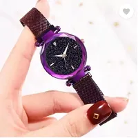 Fashionable Black Dial Metal Analog Watch For Women-thumb4