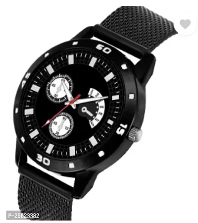 Stylish Black PU Analog Watches For Men-thumb3