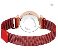 Fashionable Red Dial Metal Analog Watch For Women-thumb4