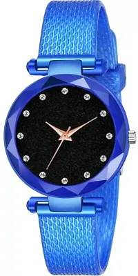 Fashionable Black Dial PU Analog Watch For Women-thumb1