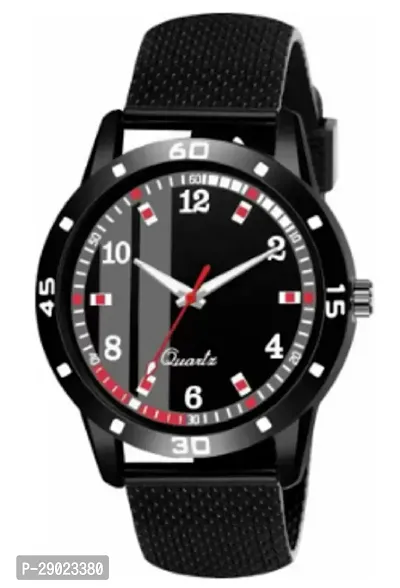 Stylish Black PU Analog Watches For Men-thumb0