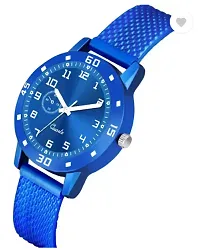 Fashionable Blue Dial PU Analog Watch For Women-thumb2