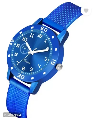 Fashionable Blue Dial PU Analog Watch For Women-thumb3