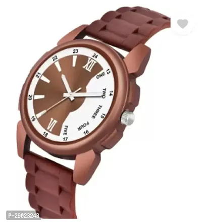 Stylish Brown PU Analog Watches For Men-thumb3