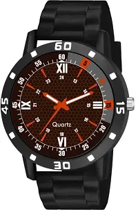 Stylish Black PU Analog Watches For Men-thumb1