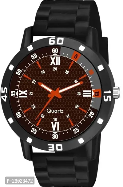 Stylish Black PU Analog Watches For Men-thumb2