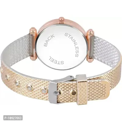 Stylish Rose Gold PU Analog Watches For Women And Girls-thumb4