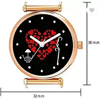 Fashionable Black Dial Genuine Leather Analog Watch For Women-thumb2