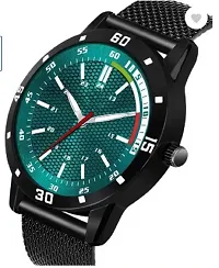 Stylish PU Blue Analog Watch For Men-thumb1