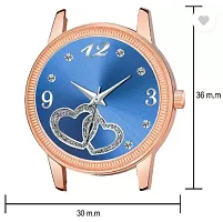 Fashionable Blue Dial Genuine Leather Analog Watch For Women-thumb3