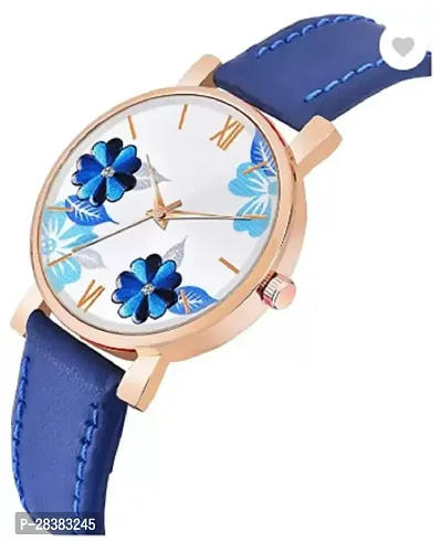 Modern Blue Genuine Leather Analog Watches For Couple Pack Of 2-thumb3