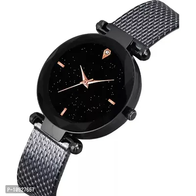 Stylish Black PU Analog Watches For Women And Girls-thumb3