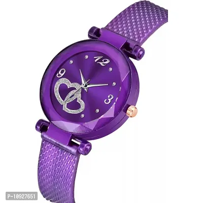 Stylish Purple PU Analog Watches For Women And Girls-thumb3