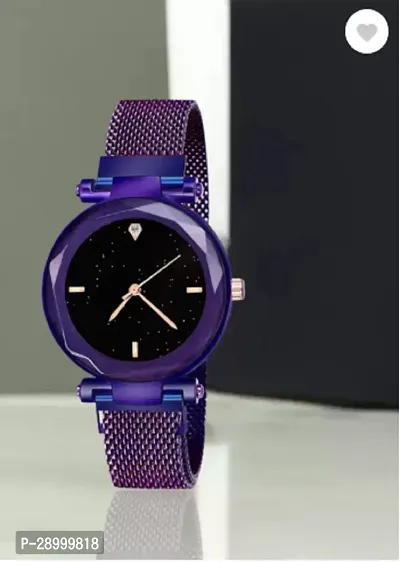 Fashionable Black Dial Metal Analog Watch For Women-thumb3