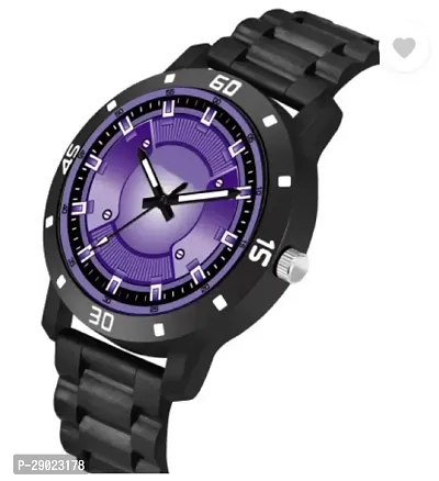 Stylish Black PU Analog Watches For Men-thumb3