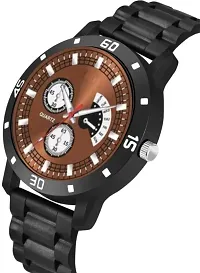 Stylish Black PU Analog Watches For Men-thumb2