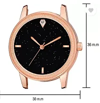 Fashionable Black Dial Genuine Leather Analog Watch For Women-thumb4