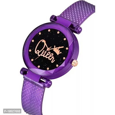 Stylish Purple PU Analog Watches For Women And Girls-thumb3