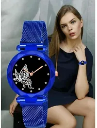 Fashionable Black Dial Metal Analog Watch For Women-thumb1