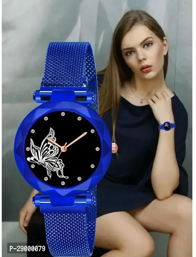 Fashionable Black Dial Metal Analog Watch For Women-thumb2