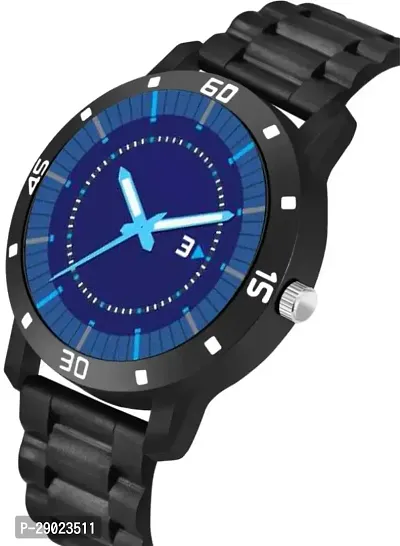 Stylish Black PU Analog Watches For Men-thumb3