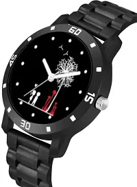 Stylish PU Black Analog Watch For Men-thumb2