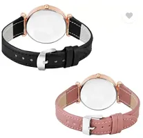 Stylish Genuine Leather Black Dial Analog Watches Combo Pack Of 2-thumb1