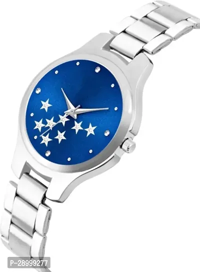 Fashionable Blue Dial Metal Analog Watch For Women-thumb3