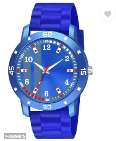 Stylish PU Blue Analog Watch For Men-thumb0