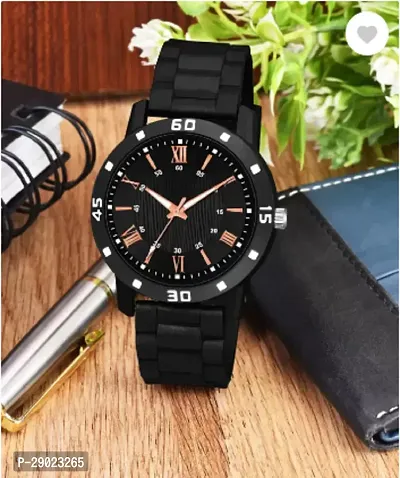 Stylish Black PU Analog Watches For Men-thumb2