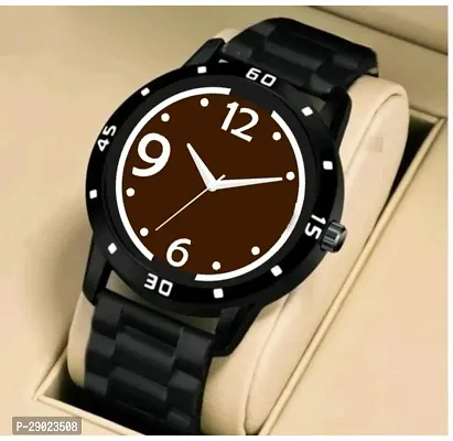 Stylish Black PU Analog Watches For Men-thumb0