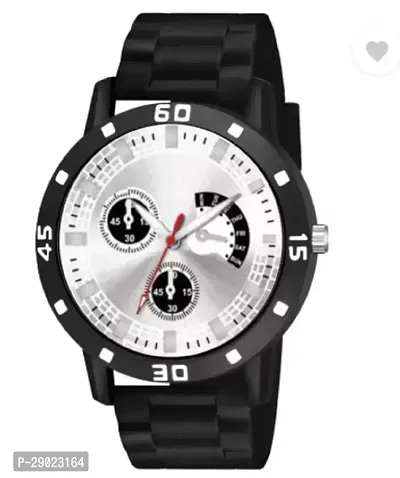 Stylish Black PU Analog Watches For Men-thumb2