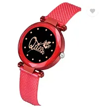 Fashionable Black Dial PU Analog Watch For Women-thumb3