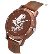 Stylish Brown PU Analog Watches For Men-thumb1