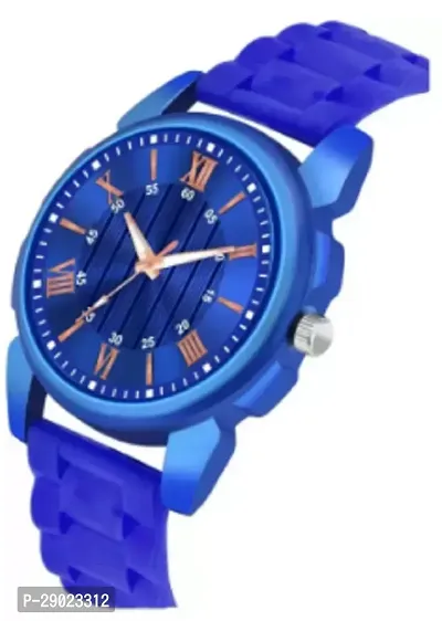 Stylish Blue PU Analog Watches For Men-thumb2